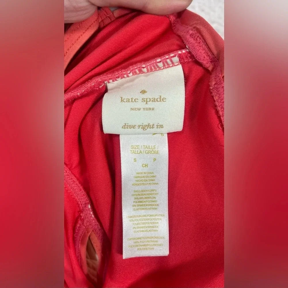 Kate Spade Peach Orange One Piece Swimsuit Floral Women’s Small Summer Spring